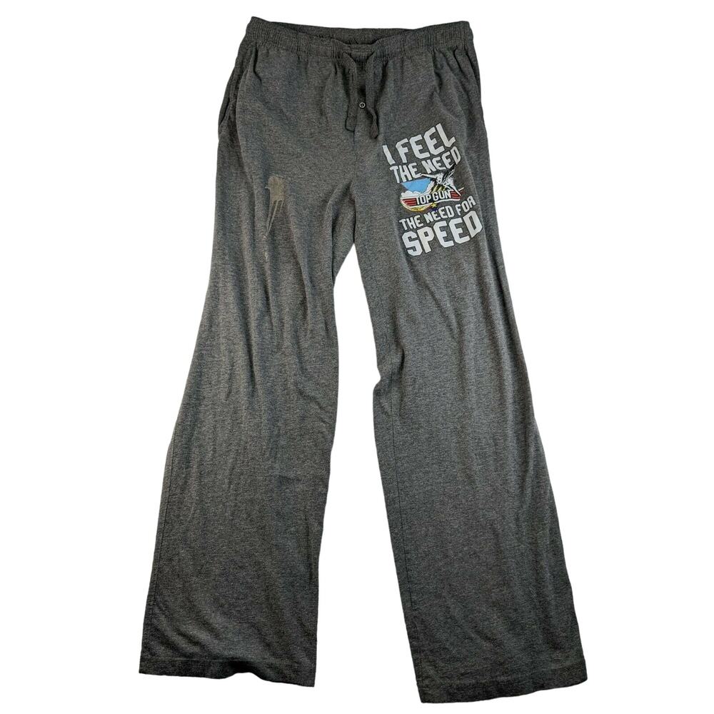 Mens TOPGUN Movie Sweatpants Sz XL Gray I Feel the Need for Speed SEE DESC